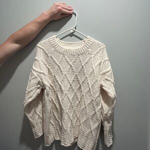 Women's Cream Cable Knit Sweater